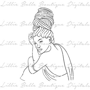 Dreaded Crown ... African American Woman with Afro PNG SVG , Cricut , Silhouette