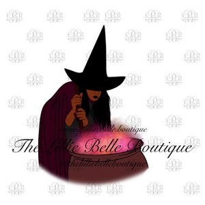 Witches Brew Halloween African American Woman Cricut Silhoutte PNG Sublimation Print Then Cut