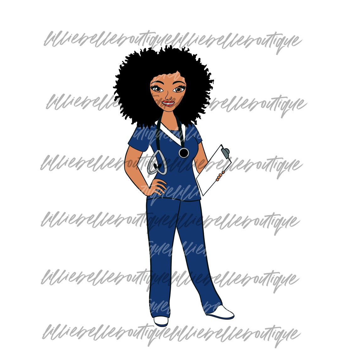 Nurse African American Woman PNG Print Then Cut Cricut | Etsy