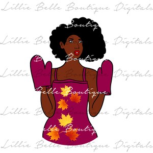 Thanksgiving Cooking  African American Woman Cricut Silhoutte PNG SVG