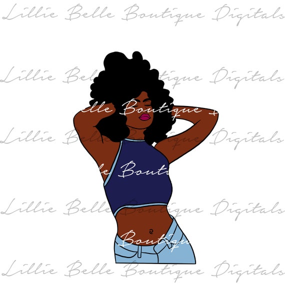 Download Free ... African American Woman with Afro Color PNG SVG | Etsy