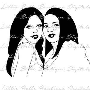 Bff... Afrikaanse Amerikaanse Vrouw met Afro PNG SVG , Cricut , Silhouet