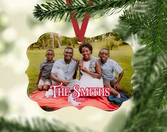 Family Photo Christmas Ornament Personalized Christmas Ornament Photo Ornament African American Ornament