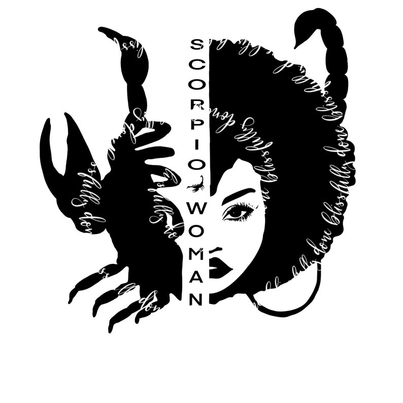 Download Scorpio Woman with Afro ... African American Woman PNG SVG | Etsy
