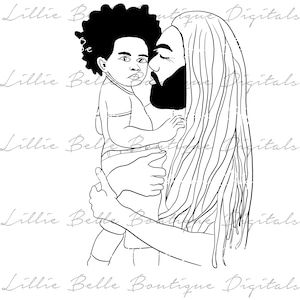 Dreadlocked Father and Son ... African American Man PNG SVG Vector