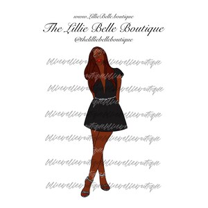 Daydreaming African American Woman PNG Clip Art Fashion Illustration Sublimation Print Then Cut Cricut Silhouette