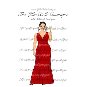 Cheers Woman with Champagne PNG Clip Art Fashion Illustration Sublimation Print Then Cut Cricut Silhouette