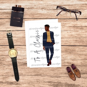 Classic Birthday Card African American Man Birthday Card For Him Greeting Card Happy Birthday Card African American Birthday Card Black King