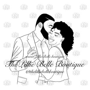 Sweet Whispers Black Love Black Couple  African American Couple Black Art Illustration PNG Print Then Cut Cricut Silhouette Sublimation