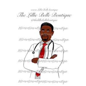 Doctor African American Man PNG  Print Then Cut Cricut Silhouette Sublimation