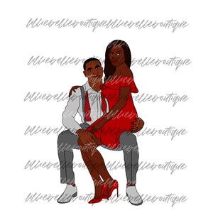 Power Couple African American Woman PNG Print Then Cut Cricut Silhouette