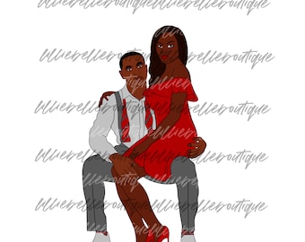 Power paar Afroamerikanische Frau PNG Druck dann geschnitten Cricut Silhouette