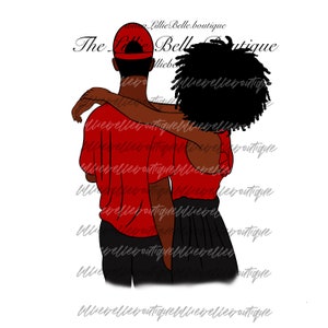 Power Couple African  American Couple PNG Print Then Cut Cricut Silhouette Sublimation