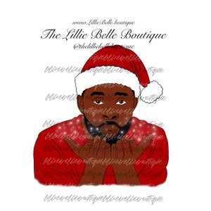 Christmas Snow Flurries African American Man PNG Sublimation Print Then Cut Cricut Silhouette