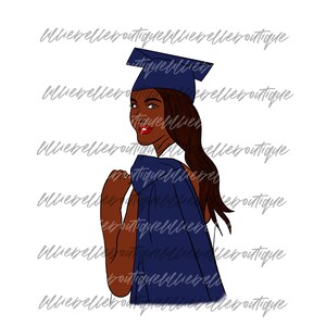 Grown Grad Graduation African American Woman PNG  Sublimation Print Then Cut Cricut Silhouette