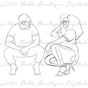 Teamwork ... African American Couple PNG SVG , Cricut , Silhouette