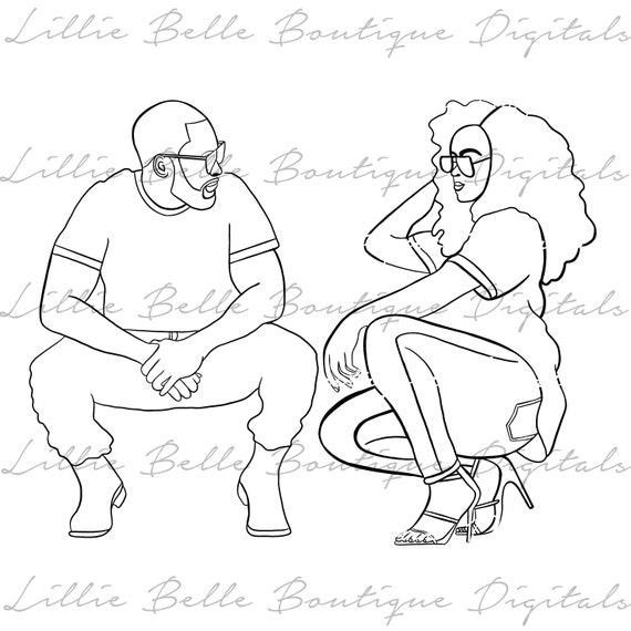 Download Teamwork African American Couple Png Svg Cricut Silhouette