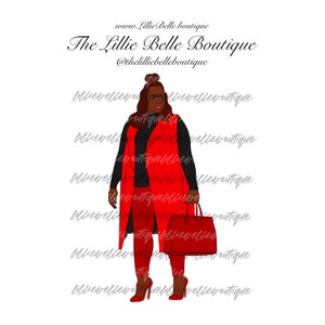 In Style African American Woman PNG Clip Art Fashion Illustration Sublimation Print Then Cut Cricut Silhouette