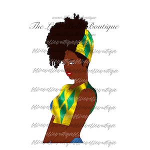 Saint Vincent Proud Caribbean Carnival African American Woman PNG Sublimation Print Then Cut Cricut Silhouette