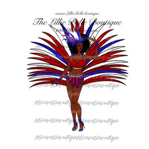 Haiti Caribbean Carnival African American Woman PNG Sublimation Print Then Cut Cricut Silhouette