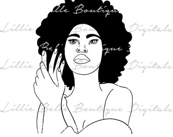 My Hands ... African American Woman with Afro PNG SVG , Cricut , Silhouette