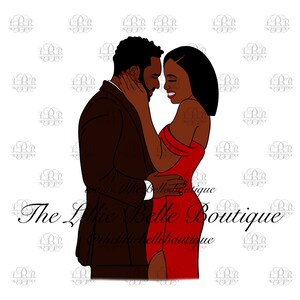 First Sight Black Love Black Couple  African American Couple Black Art Illustration PNG Print Then Cut Cricut Silhouette Sublimation