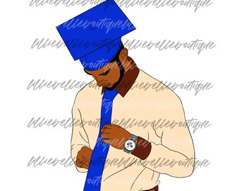 The Graduate Graduation African American Woman PNG  Sublimation Print Then Cut Cricut Silhouette