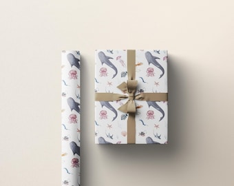 Ocean-Inspired Gift Wrapping Paper | Nautical, Marine Decor, Eco-Friendly, Beach-Themed, Perfect for All Occasions | Gender Neutral