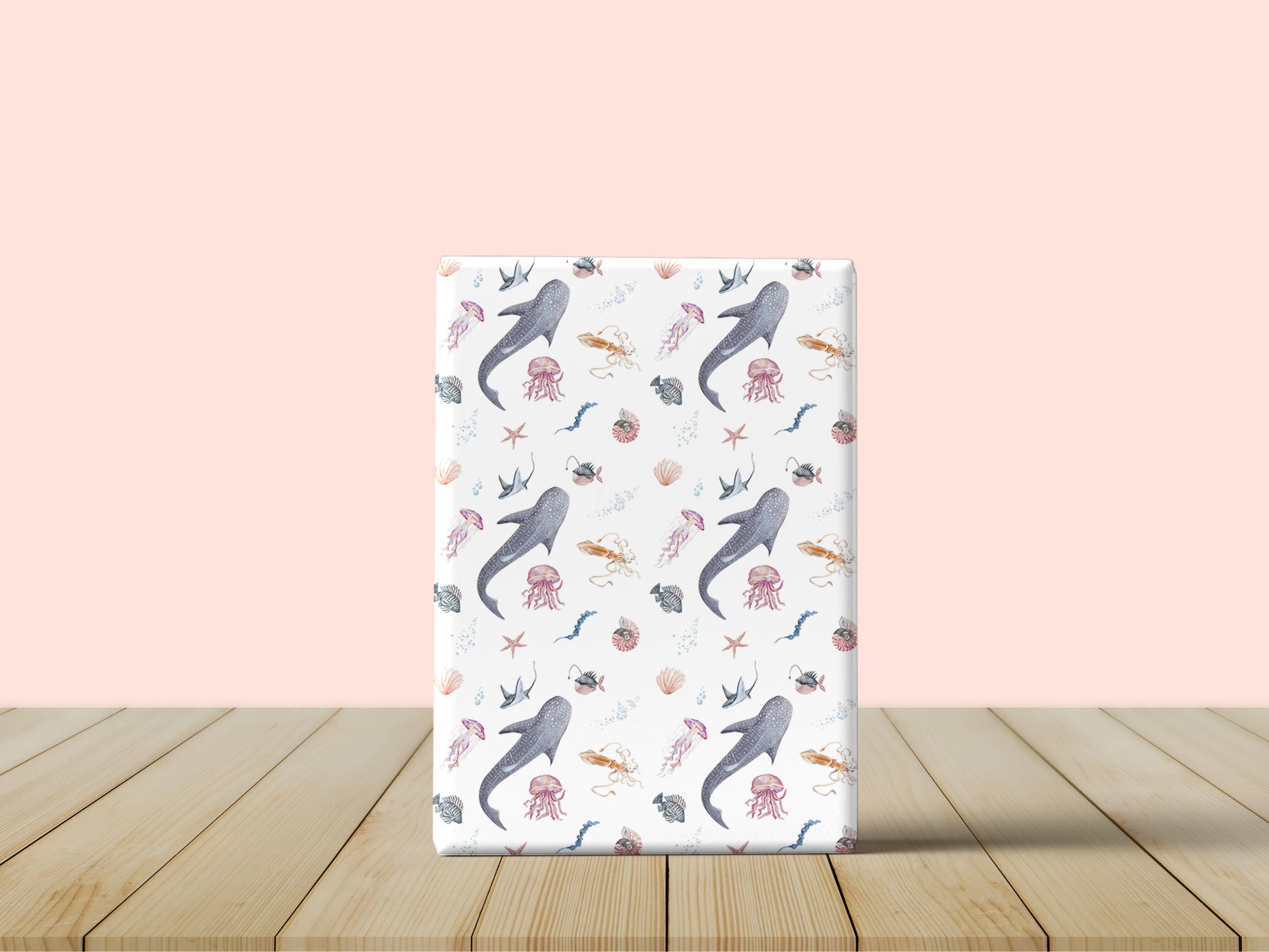 Ocean-Inspired Gift Wrapping Paper Sheets | Nautical, Marine Decor, Eco-Friendly, Beach-Themed, Perfect for All Occasions | Gender Neutral