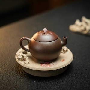 Full Handmade Yixing Zisha Teapot [004 Fanlian Wood-Fired Pot] 130ml | Purple Clay Teapot | Chinese Teapot