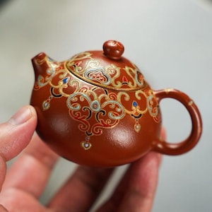 Full Handmade Yixing Zisha Teapot [007 Wendan Pot] 100ml | Purple Clay Teapot | Chinese Teapot