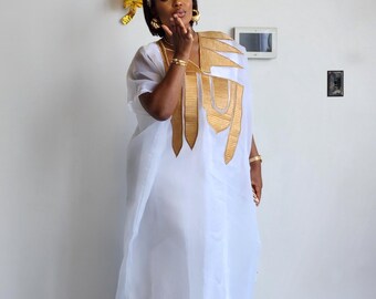 The Royal Essence Bubu Kaftan - White Gold