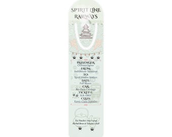 Spirit Line Ticket Bookmark - Spirited Away-Inspired Aluminum Bookmark | Studio Ghibli Gift | Bathhouse Train Boarding Pass**