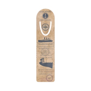 Titanic Boarding Pass Bookmark - Vintage Boarding Pass, Reader Gift, Travel Lover Accessory, Nautical Decor, Unique Bookmarker, History.