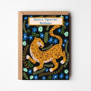 Leopard Birthday Card: Funny Jungle Animal Greeting Card
