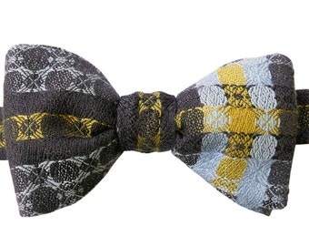 Daylight in Dublin Woven Silk Bow-Tie (Authentic Self-Tie Bow arrives made up ready to wear) Handmade in Ireland from 100% Silk)