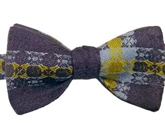 Dublin City at Night Woven Silk Bow-Tie (Authentic Self-Tie Bow arrives made up ready to wear) Handmade in Ireland from 100% Silk)