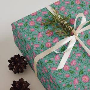 Gift wrapping paper x 3 sheets | Pichwai Lotus design | Indian Asian design | stylish wrapping paper