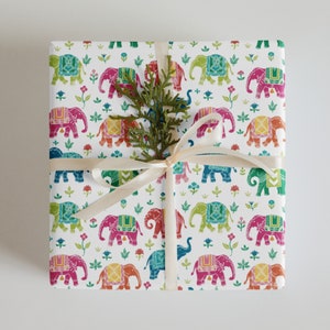 Cadeaupapier - Luxe inpakpapier 50 x 70 cm voor alle gelegenheden: bruiloft, Diwali, festival, Indiaas feest, verjaardag, ontwerp koninklijke olifant