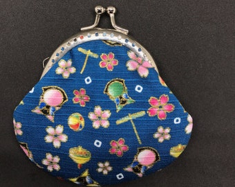 Coin Purse Japan, Clasp Clousure, Kiss Lock Purse, Japan Doll Vintage, Christmas Gift for Women, Stocking Stuffer, Japan Lovely Craft
