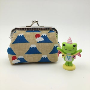 Kuss-Schloss-Geldbörse, Verschluss Brieftasche, Metall-Rahmen-Tasche, Mt Fuji Stoff, Japan Kultur, Weihnachtsgeschenk für Mama, Strumpf Stuffers für Mädchen
