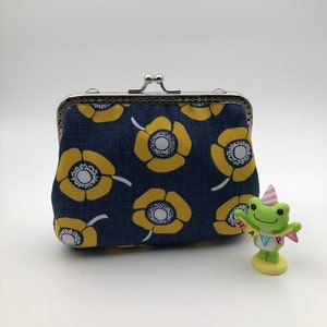Kiss Lock Crossbody Portemonnee, Coin Purse Clasp, Metal Frame Wallet, Yellow Flowers, Garden Lover Gift, Kerstcadeau voor beste vrienden