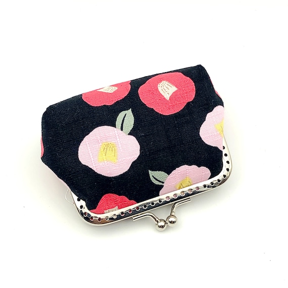 Women Floral Printed Clasp Coin Purse Girls Vintage Kiss-Lock Folk-custom Change Purse Credit Cards Key Pouch Wallets Gift