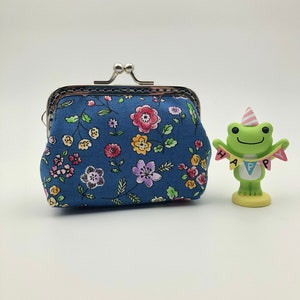Bolsa de moedas de flor, bolsa com moldura de beijo, chaveiro com fecho, bolsa com moldura de metal, presente de Natal para meninas, presente de Ação de Graças para mamãe