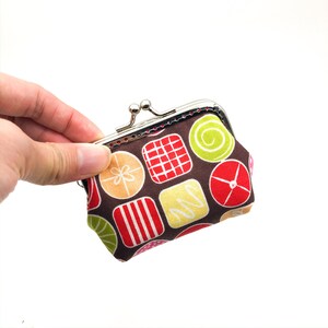 Bolsa de moedas marrom, bolsa de doces, bolsa com estrutura de metal, carteira Kiss Lock, presente de meia, presente de Natal para amigos, ideia de presente de Ação de Graças
