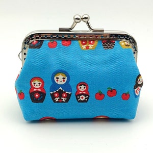 Russische Puppe Tasche, Matryoshka Geldbörse, Kuss Schloss Verschluss Geldbörse, Metall Rahmen Geldbörse, Geldbörse Baumwolle, Weihnachtsgeschenk für Kinder, Thanksgiving Geschenke