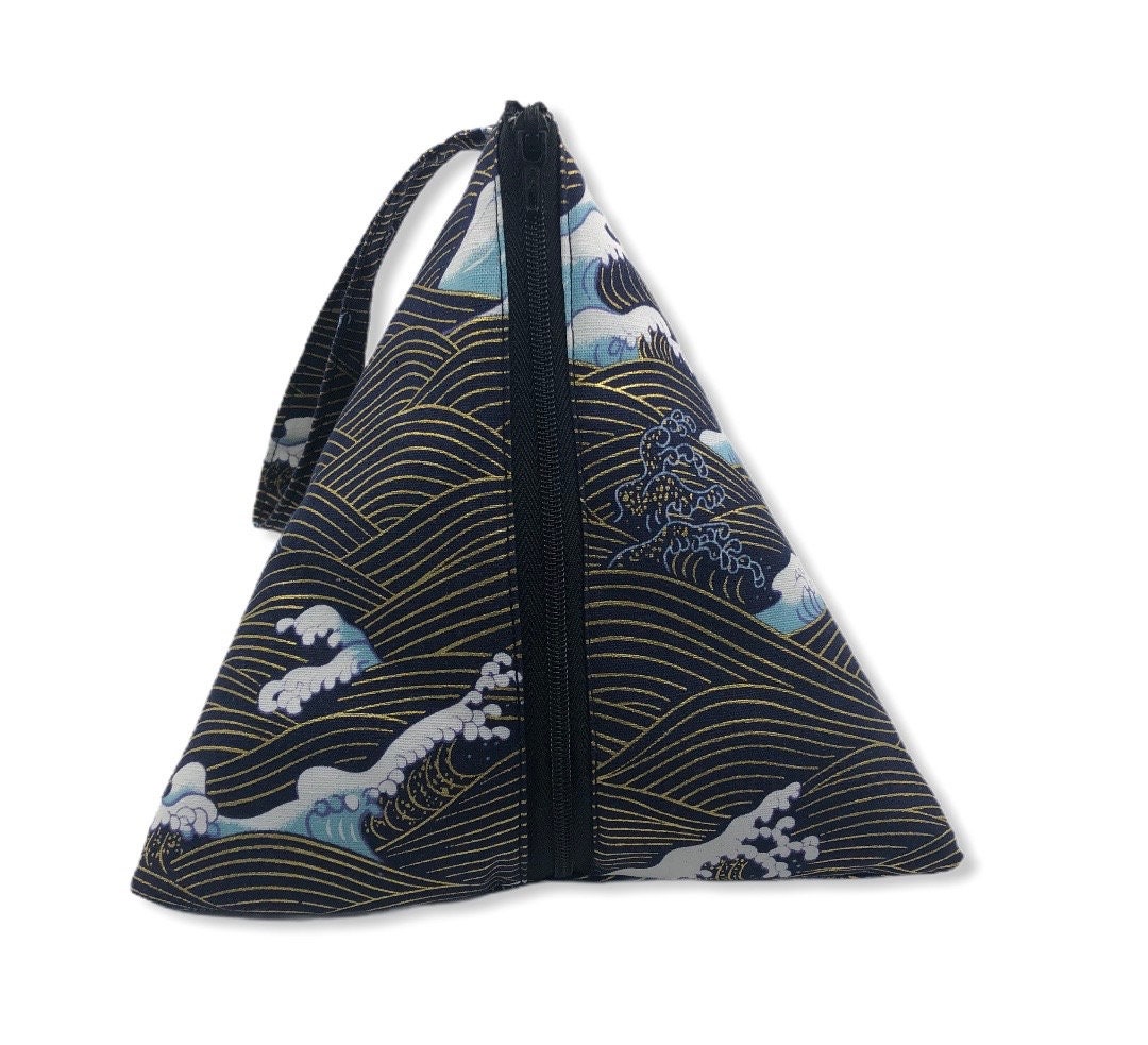 Triangular Pyramid Bag Triangle Bag, Pyramid Bag, Japanese Fabric, Japan Print Pattern, Gift ...