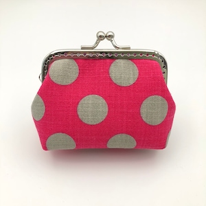 Verschluss Münze Geldbörse, Kuss-Schloss-Geldbörse, Polka Dot Tasche, schockierend rosa Stoff, Weihnachtsgeschenk für Mädchen, Thanksgiving-Geschenk für Lehrer, Weihnachtsgeschenk