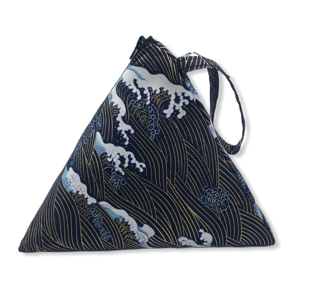 Triangular Pyramid Bag Triangle Bag, Pyramid Bag, Japanese Fabric, Japan Print Pattern, Gift ...
