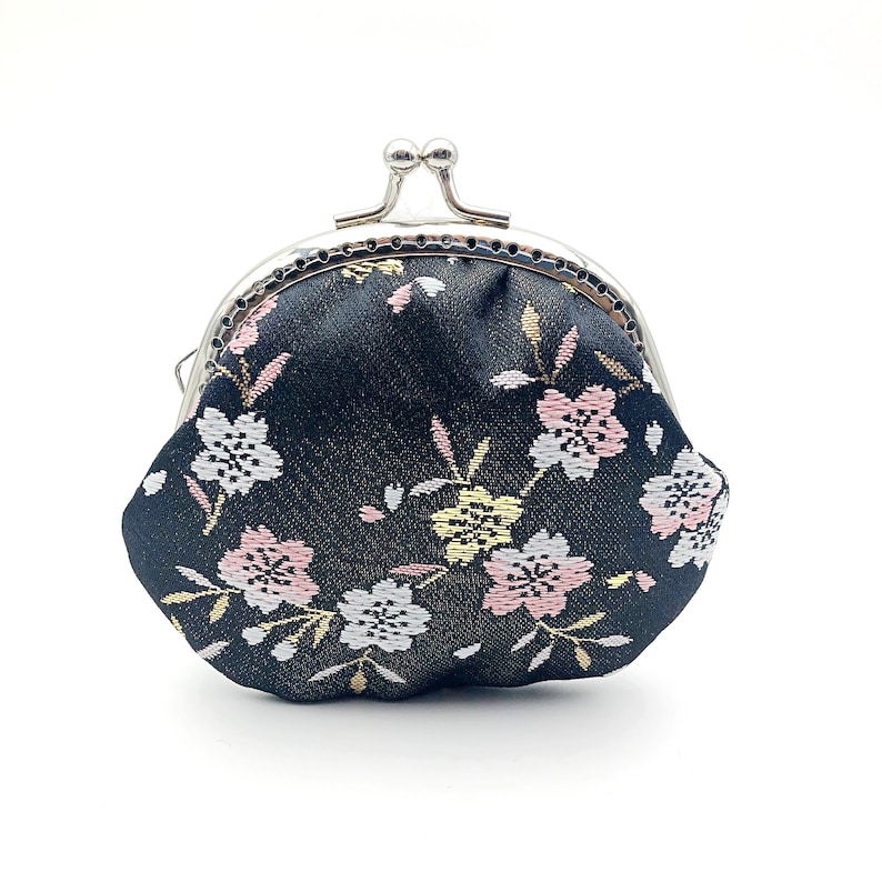 Kisslock Coin Purse Clasp Coin Purse Change Wallet Japan Kimono Sakura